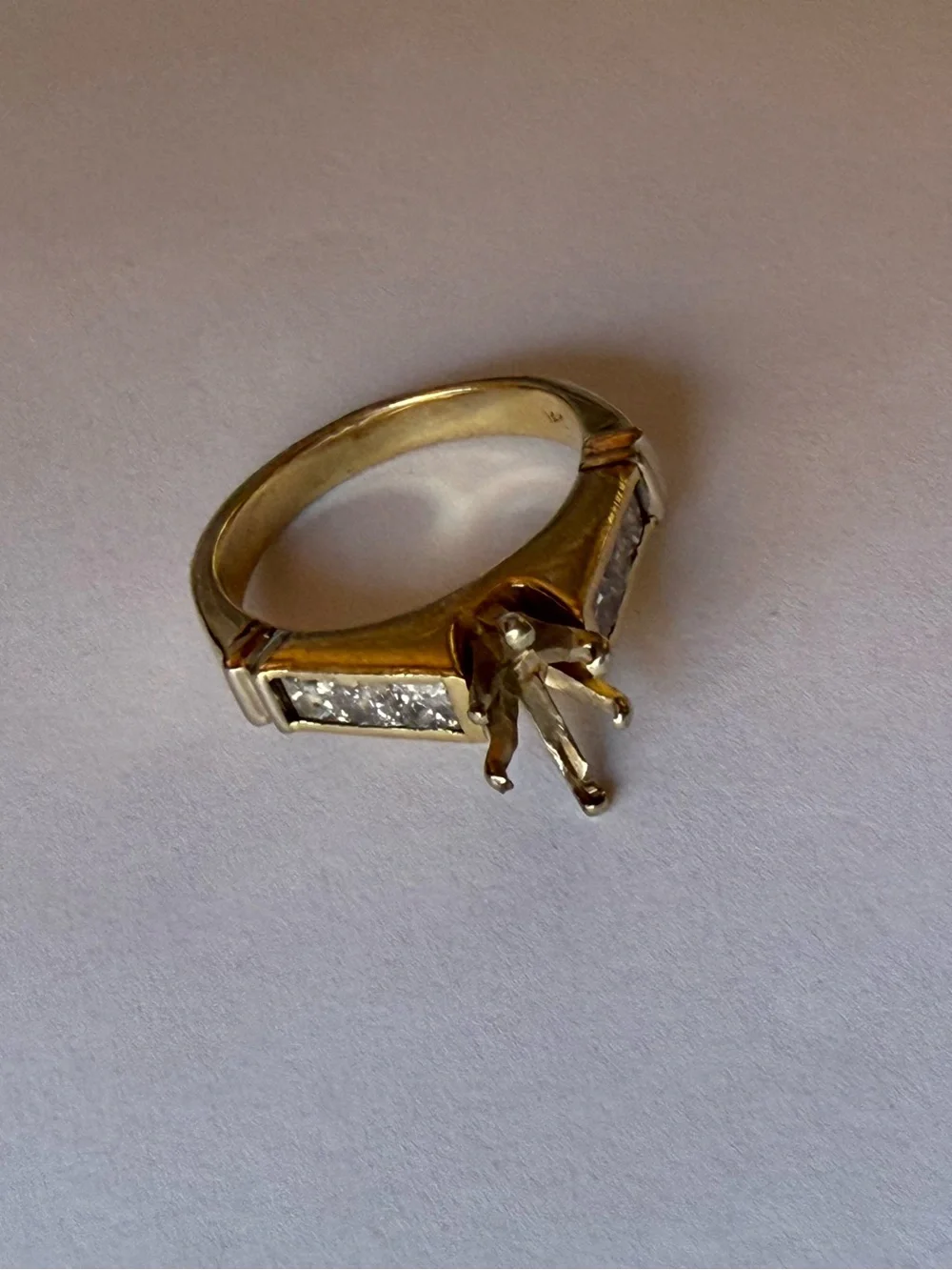14k yellow gold diamond engagement ring